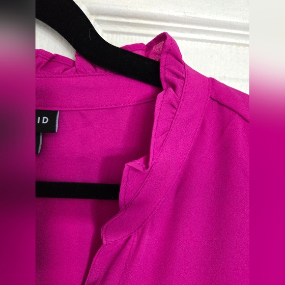 Torrid Georgette Button-Down Blouse in Vivid Viola (Berry) Size 2 - Picture 10 of 13